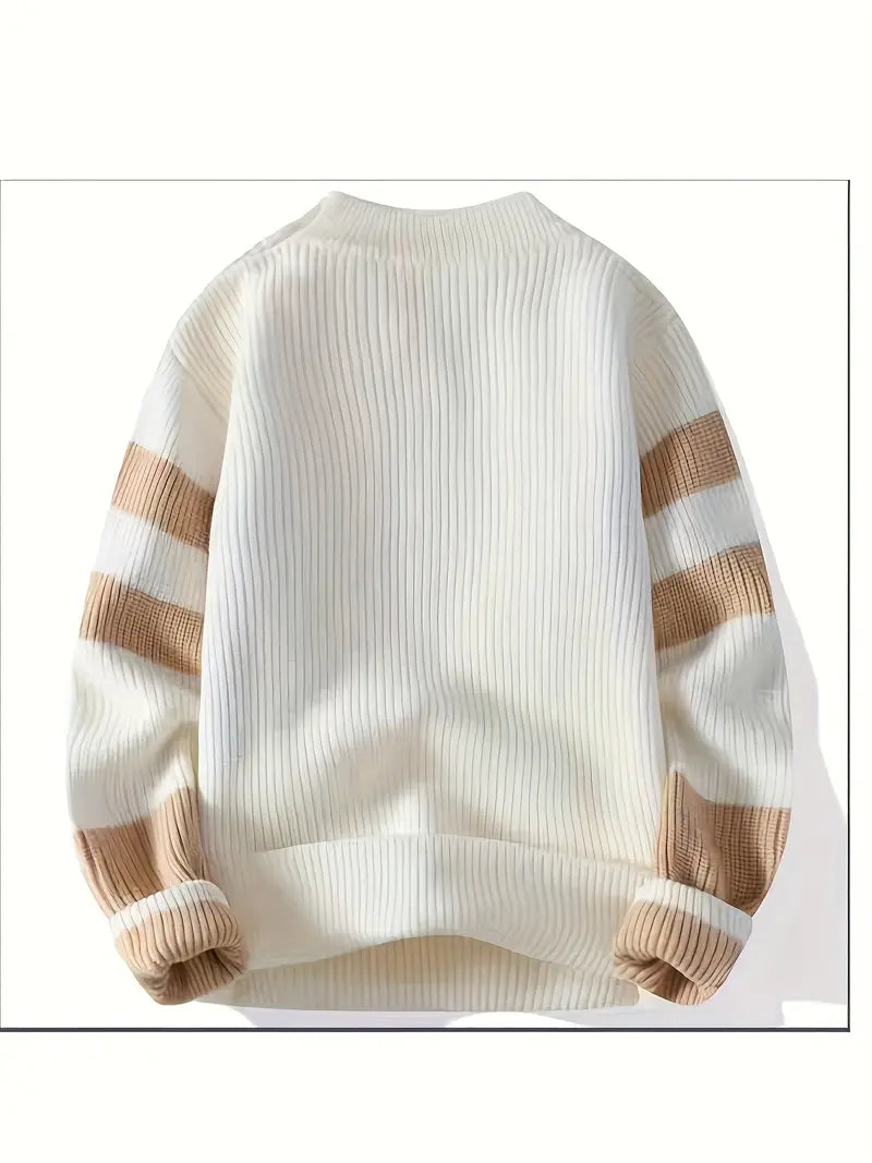 Minimalist Colorblock Knit Sweater