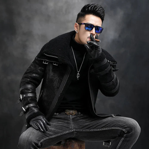 Heritage Aviator Shearling Jacket – Dark Brown