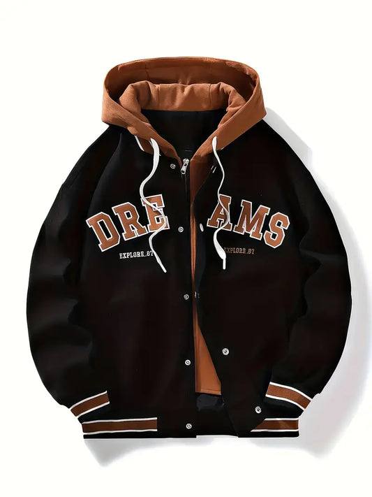 Dreams Varsity Hoodie Jacket / Letterman Patch Jacket
