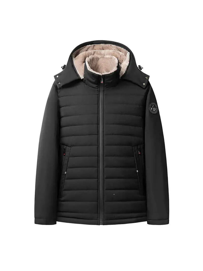 Fleece-Lined Hooded Winter Puffer Jacket