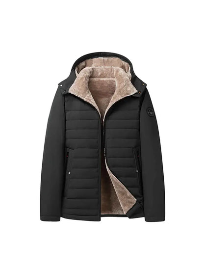 Fleece-Lined Hooded Winter Puffer Jacket