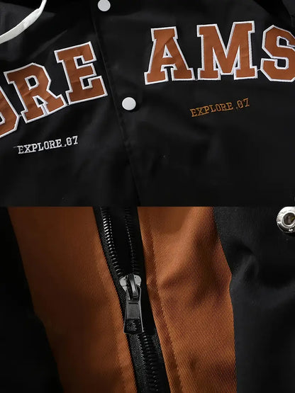 Dreams Varsity Hoodie Jacket / Letterman Patch Jacket