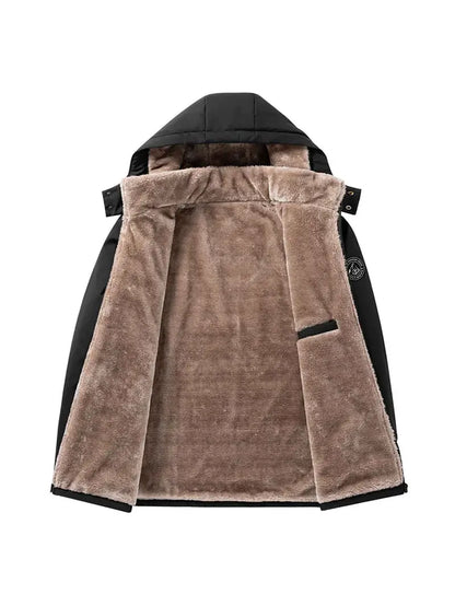 Fleece-Lined Hooded Winter Puffer Jacket
