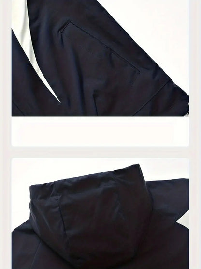 Italia Corduroy Panel Puffer Jacket – Thick Winter Coat with Detachable Hood