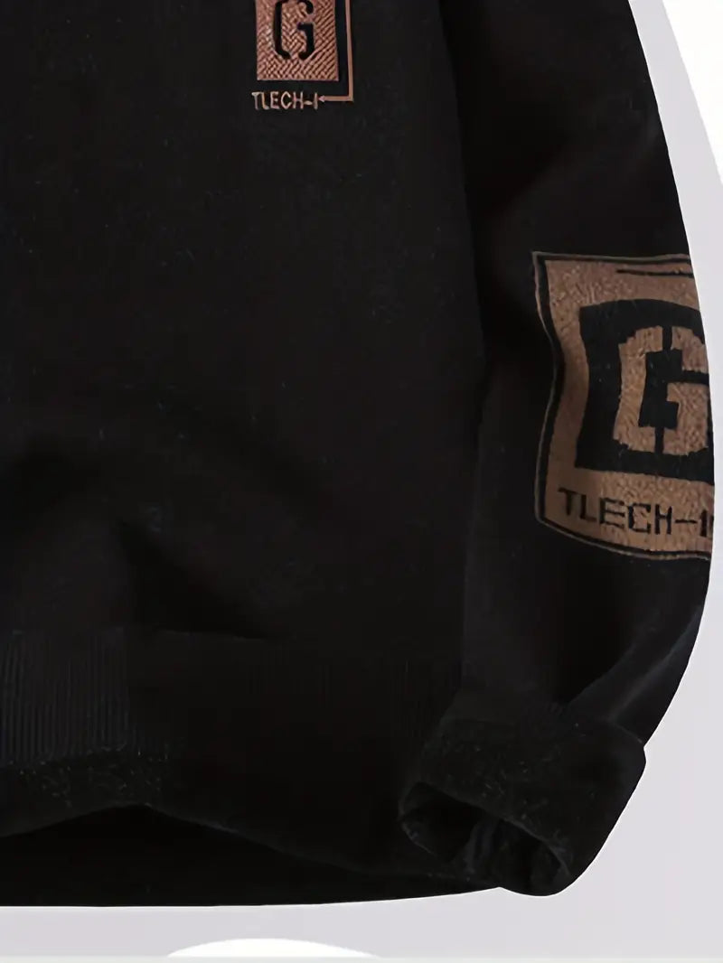 Casual Fleece-Lined Crewneck Sweatshirt