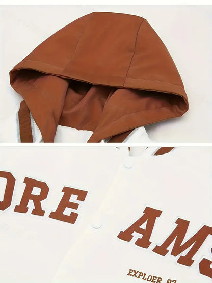 Dreams Varsity Hoodie Jacket / Letterman Patch Jacket