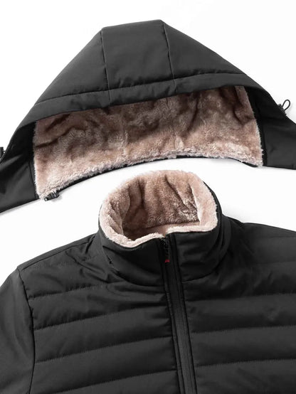 Fleece-Lined Hooded Winter Puffer Jacket