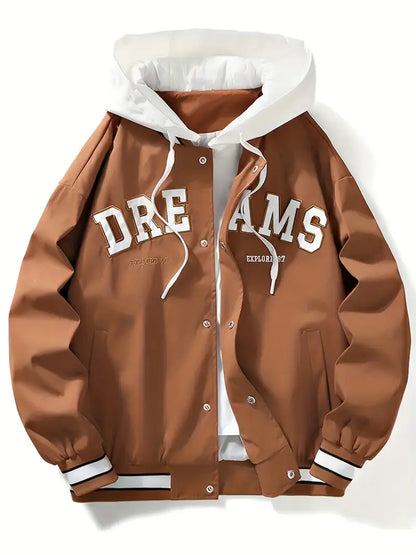 Dreams Varsity Hoodie Jacket / Letterman Patch Jacket